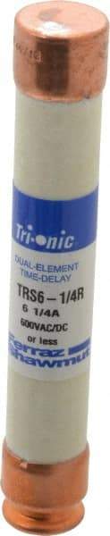 Ferraz Shawmut - 600 VAC/VDC, 6.25 Amp, Time Delay General Purpose Fuse - Clip Mount, 127mm OAL, 20 at DC, 200 at AC kA Rating, 13/16" Diam - Industrial Tool & Supply