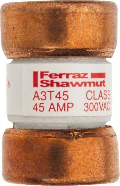 Ferraz Shawmut - 160 VDC, 300 VAC, 45 Amp, Fast-Acting General Purpose Fuse - Clip Mount, 7/8" OAL, 200 at AC, 50 at DC kA Rating, 9/16" Diam - Industrial Tool & Supply