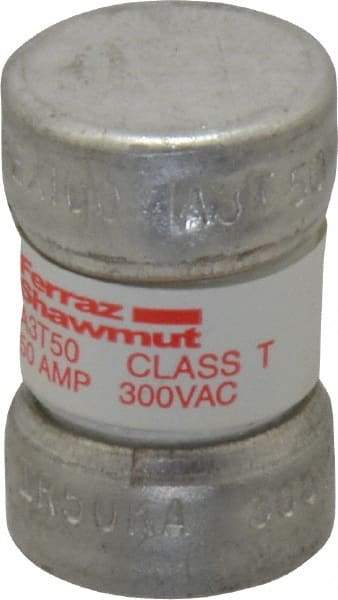 Ferraz Shawmut - 160 VDC, 300 VAC, 50 Amp, Fast-Acting General Purpose Fuse - Clip Mount, 7/8" OAL, 200 at AC, 50 at DC kA Rating, 9/16" Diam - Industrial Tool & Supply