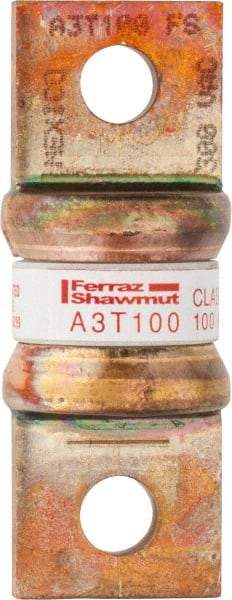 Ferraz Shawmut - 160 VDC, 300 VAC, 100 Amp, Fast-Acting General Purpose Fuse - Bolt-on Mount, 2-5/32" OAL, 200 at AC, 50 at DC kA Rating, 13/16" Diam - Industrial Tool & Supply