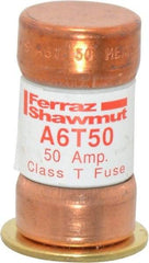 Ferraz Shawmut - 300 VDC, 600 VAC, 50 Amp, Fast-Acting General Purpose Fuse - Clip Mount, 1-9/16" OAL, 100 at DC, 200 at AC kA Rating, 13/16" Diam - Industrial Tool & Supply