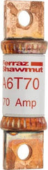 Ferraz Shawmut - 300 VDC & 600 VAC, 70 Amp, Fast-Acting General Purpose Fuse - Bolt-on Mount, 75mm OAL, 100 at DC, 200 at AC kA Rating, 13/16" Diam - Industrial Tool & Supply
