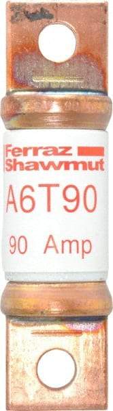 Ferraz Shawmut - 300 VDC & 600 VAC, 90 Amp, Fast-Acting General Purpose Fuse - Bolt-on Mount, 75mm OAL, 100 at DC, 200 at AC kA Rating, 13/16" Diam - Industrial Tool & Supply