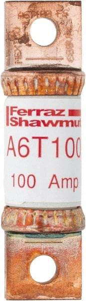 Ferraz Shawmut - 300 VDC & 600 VAC, 100 Amp, Fast-Acting General Purpose Fuse - Bolt-on Mount, 75mm OAL, 100 at DC, 200 at AC kA Rating, 13/16" Diam - Industrial Tool & Supply
