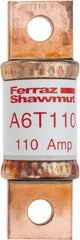 Ferraz Shawmut - 300 VDC, 600 VAC, 110 Amp, Fast-Acting General Purpose Fuse - Bolt-on Mount, 3-1/4" OAL, 100 at DC, 200 at AC kA Rating, 1-1/16" Diam - Industrial Tool & Supply