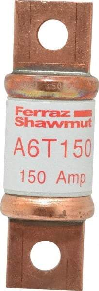 Ferraz Shawmut - 300 VDC, 600 VAC, 150 Amp, Fast-Acting General Purpose Fuse - Bolt-on Mount, 3-1/4" OAL, 100 at DC, 200 at AC kA Rating, 1-1/16" Diam - Industrial Tool & Supply