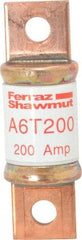 Ferraz Shawmut - 300 VDC, 600 VAC, 200 Amp, Fast-Acting General Purpose Fuse - Bolt-on Mount, 3-1/4" OAL, 100 at DC, 200 at AC kA Rating, 1-1/16" Diam - Industrial Tool & Supply