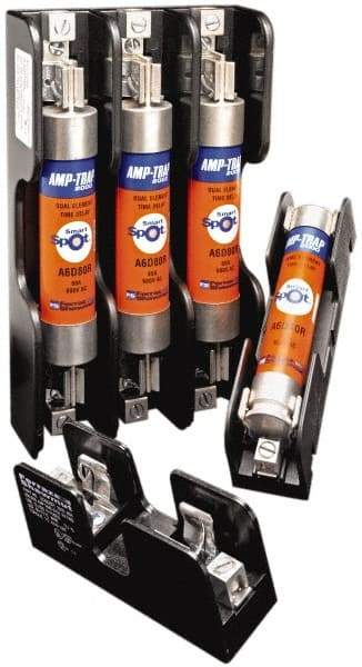 Ferraz Shawmut - 1, 2, 3 Pole, 6 to 2/0 AWG, 250/600 VAC/VDC, 100 Amp, DIN Rail Mount, Screw Mount Fuse Block - 5/16 Inch Diameter x 10.08 Inch Long x 1.8 Inch Wide x 2.48 Inch High Block - Industrial Tool & Supply