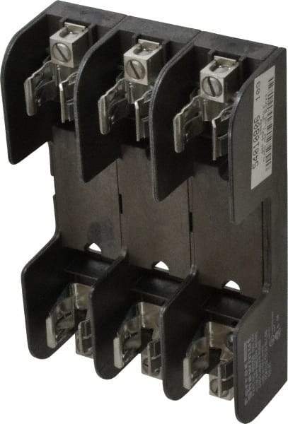 Ferraz Shawmut - 3 Pole, 14 to 2 AWG, 250/600 VAC/VDC, 60 Amp, Screw Mount Fuse Block - 5/16 Inch Diameter x 7 Inch Long x 4.55 Inch Wide x 2 Inch High Block - Industrial Tool & Supply
