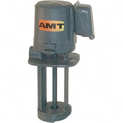 American Machine & Tool - 0.7/0.35 Amp, 115/230 Volt, 1/8 hp, 1 Phase, 3,450 RPM, Cast Iron Immersion Machine Tool & Recirculating Pump - Exact Industrial Supply
