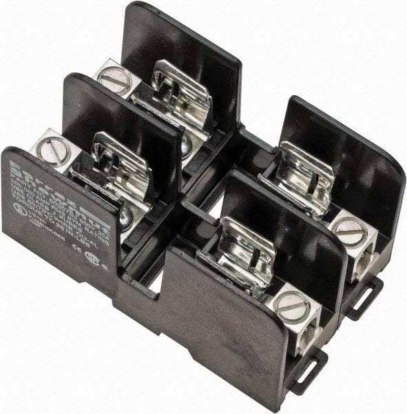Ferraz Shawmut - 2 Pole, 14 to 2 AWG, 600 VAC/VDC, 30 Amp, DIN Rail Mount, Screw Mount Fuse Block - 3.9 Inch Long x 2.45 Inch Wide x 2.2 Inch High Block - Industrial Tool & Supply
