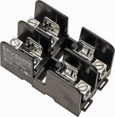 Ferraz Shawmut - 2 Pole, 14 to 2 AWG, 600 VAC/VDC, 30 Amp, DIN Rail Mount, Screw Mount Fuse Block - 3.9 Inch Long x 2.45 Inch Wide x 2.2 Inch High Block - Industrial Tool & Supply