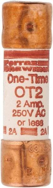 Ferraz Shawmut - 250 VAC/VDC, 2 Amp, Fast-Acting General Purpose Fuse - Clip Mount, 50.8mm OAL, 20 at DC, 50 at AC kA Rating, 9/16" Diam - Industrial Tool & Supply