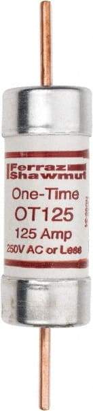 Ferraz Shawmut - 250 VAC/VDC, 125 Amp, Fast-Acting General Purpose Fuse - Clip Mount, 7-1/8" OAL, 20 at DC, 50 at AC kA Rating, 1-9/16" Diam - Industrial Tool & Supply