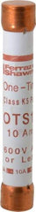 Ferraz Shawmut - 300 VDC, 600 VAC, 10 Amp, Fast-Acting General Purpose Fuse - Clip Mount, 127mm OAL, 20 at DC, 50 at AC kA Rating, 13/16" Diam - Industrial Tool & Supply