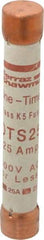 Ferraz Shawmut - 300 VDC, 600 VAC, 25 Amp, Fast-Acting General Purpose Fuse - Clip Mount, 127mm OAL, 20 at DC, 50 at AC kA Rating, 13/16" Diam - Industrial Tool & Supply
