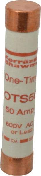 Ferraz Shawmut - 300 VDC, 600 VAC, 50 Amp, Fast-Acting General Purpose Fuse - Clip Mount, 5-1/2" OAL, 20 at DC, 50 at AC kA Rating, 1-1/16" Diam - Industrial Tool & Supply