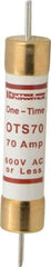 Ferraz Shawmut - 300 VDC, 600 VAC, 70 Amp, Fast-Acting General Purpose Fuse - Clip Mount, 7-7/8" OAL, 20 at DC, 50 at AC kA Rating, 1-5/16" Diam - Industrial Tool & Supply