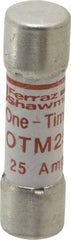 Ferraz Shawmut - 250 VAC, 25 Amp, Fast-Acting General Purpose Fuse - Clip Mount, 1-1/2" OAL, 10 at AC kA Rating, 13/32" Diam - Industrial Tool & Supply