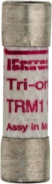 Ferraz Shawmut - 250 VAC, 1.13 Amp, Time Delay Midget Fuse - Clip Mount, 1-1/2" OAL, 10 at AC kA Rating, 13/32" Diam - Industrial Tool & Supply