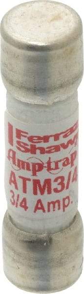Ferraz Shawmut - 600 VAC/VDC, 0.75 Amp, Fast-Acting Midget Fuse - Clip Mount, 1-1/2" OAL, 100 at AC/DC kA Rating, 13/32" Diam - Industrial Tool & Supply
