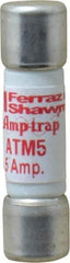 Ferraz Shawmut - 600 VAC/VDC, 5 Amp, Fast-Acting General Purpose Fuse - Clip Mount, 1-1/2" OAL, 100 at AC/DC kA Rating, 13/32" Diam - Industrial Tool & Supply