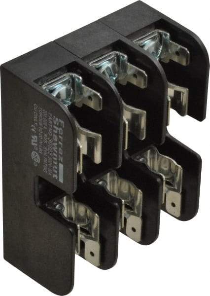 Ferraz Shawmut - 3 Pole, 10 to 14 AWG, 600 VAC/VDC, 30 Amp, DIN Rail Mount, Screw Mount Fuse Block - 13/32 Inch Diameter x 1-1/2 Inch Fuse Length, 3.04 Inch Long x 2.35 Inch Wide x 1.31 Inch High Block - Industrial Tool & Supply