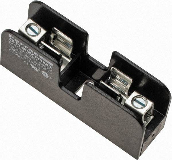 Ferraz Shawmut - 1 Pole, 14 to 6 AWG, 600 VAC/VDC, 30 Amp, DIN Rail Mount, Screw Mount Fuse Block - 13/32 Inch Diameter x 1-1/2 Inch Fuse Length, 3.04 Inch Long x 0.85 Inch Wide x 1.31 Inch High Block - Industrial Tool & Supply