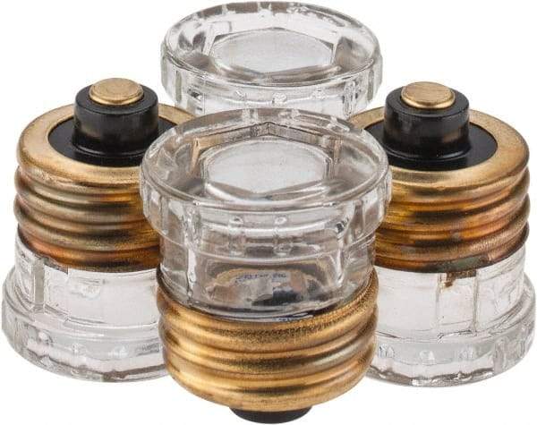 Ferraz Shawmut - 125 VAC, 15 Amp, Time Delay Plug Fuse - Screw Mount Mount, 1.29" OAL, 10 at AC kA Rating, 1-1/8" Diam - Industrial Tool & Supply