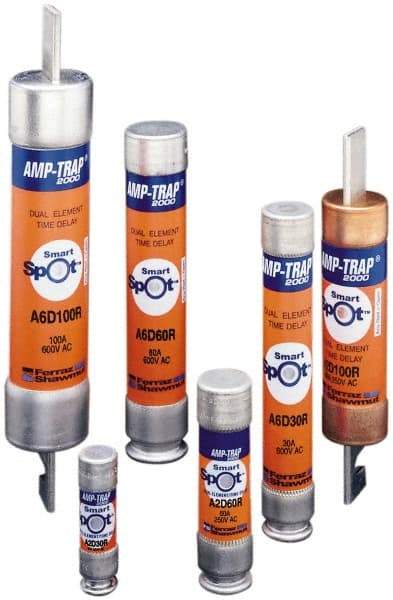 Ferraz Shawmut - 250 VAC/VDC, 2.8 Amp, Time Delay General Purpose Fuse - Clip Mount, 51mm OAL, 100 at DC, 200 at AC kA Rating, 9/16" Diam - Industrial Tool & Supply