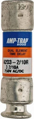 Ferraz Shawmut - 250 VAC/VDC, 3.2 Amp, Time Delay General Purpose Fuse - Clip Mount, 51mm OAL, 100 at DC, 200 at AC kA Rating, 9/16" Diam - Industrial Tool & Supply
