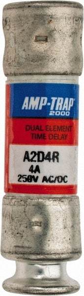 Ferraz Shawmut - 250 VAC/VDC, 4 Amp, Time Delay General Purpose Fuse - Clip Mount, 51mm OAL, 100 at DC, 200 at AC kA Rating, 9/16" Diam - Industrial Tool & Supply