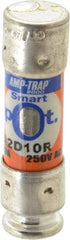 Ferraz Shawmut - 250 VAC/VDC, 10 Amp, Time Delay General Purpose Fuse - Clip Mount, 51mm OAL, 100 at DC, 200 at AC kA Rating, 9/16" Diam - Industrial Tool & Supply
