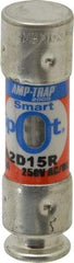 Ferraz Shawmut - 250 VAC/VDC, 15 Amp, Time Delay General Purpose Fuse - Clip Mount, 51mm OAL, 100 at DC, 200 at AC kA Rating, 9/16" Diam - Industrial Tool & Supply