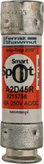 Ferraz Shawmut - 250 VAC/VDC, 45 Amp, Time Delay General Purpose Fuse - Clip Mount, 76mm OAL, 100 at DC, 200 at AC kA Rating, 13/16" Diam - Industrial Tool & Supply