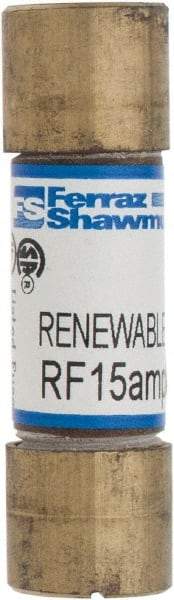 Ferraz Shawmut - 250 VAC, 15 Amp, Fast-Acting Renewable Fuse - Clip Mount, 51mm OAL, 10 at AC kA Rating, 9/16" Diam - Industrial Tool & Supply