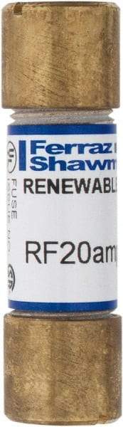 Ferraz Shawmut - 250 VAC, 20 Amp, Fast-Acting Renewable Fuse - Clip Mount, 51mm OAL, 10 at AC kA Rating, 9/16" Diam - Industrial Tool & Supply