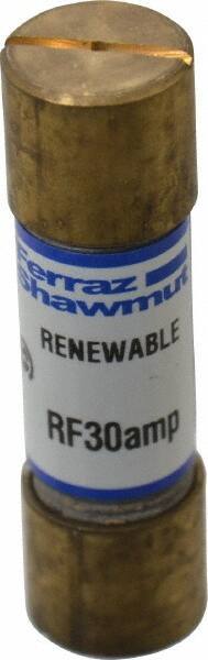 Ferraz Shawmut - 250 VAC, 30 Amp, Fast-Acting Renewable Fuse - Clip Mount, 51mm OAL, 10 at AC kA Rating, 9/16" Diam - Industrial Tool & Supply