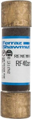 Ferraz Shawmut - 250 VAC, 40 Amp, Fast-Acting Renewable Fuse - Clip Mount, 76mm OAL, 10 at AC kA Rating, 13/16" Diam - Industrial Tool & Supply