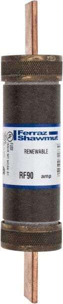 Ferraz Shawmut - 250 VAC, 90 Amp, Fast-Acting Renewable Fuse - Clip Mount, 5-7/8" OAL, 10 at AC kA Rating, 1-1/16" Diam - Industrial Tool & Supply