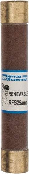 Ferraz Shawmut - 600 VAC, 25 Amp, Fast-Acting Renewable Fuse - Clip Mount, 127mm OAL, 10 at AC kA Rating, 13/16" Diam - Industrial Tool & Supply