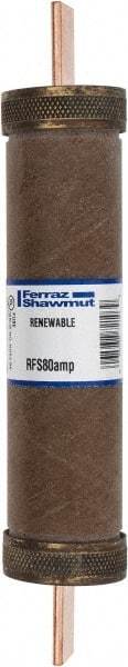 Ferraz Shawmut - 600 VAC, 80 Amp, Fast-Acting Renewable Fuse - Clip Mount, 7-7/8" OAL, 10 at AC kA Rating, 1-5/16" Diam - Industrial Tool & Supply