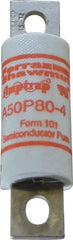 Ferraz Shawmut - 450 VDC, 500 VAC, 80 Amp, Fast-Acting Semiconductor/High Speed Fuse - Bolt-on Mount, 3-5/8" OAL, 100 at AC, 79 at DC kA Rating, 1" Diam - Industrial Tool & Supply
