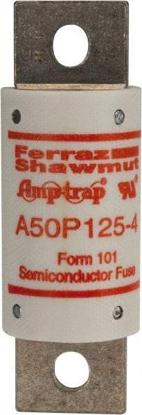 Ferraz Shawmut - 450 VDC, 500 VAC, 125 Amp, Fast-Acting Semiconductor/High Speed Fuse - Bolt-on Mount, 3-5/8" OAL, 100 at AC, 79 at DC kA Rating, 31mm Diam - Industrial Tool & Supply