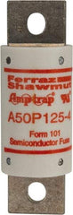 Ferraz Shawmut - 450 VDC, 500 VAC, 125 Amp, Fast-Acting Semiconductor/High Speed Fuse - Bolt-on Mount, 3-5/8" OAL, 100 at AC, 79 at DC kA Rating, 31mm Diam - Industrial Tool & Supply