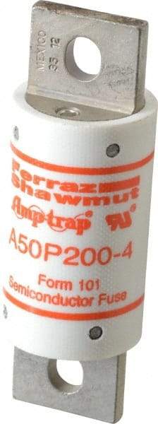 Ferraz Shawmut - 450 VDC, 500 VAC, 200 Amp, Fast-Acting Semiconductor/High Speed Fuse - Bolt-on Mount, 3-5/8" OAL, 100 at AC, 79 at DC kA Rating, 31mm Diam - Industrial Tool & Supply