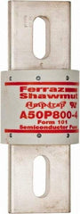 Ferraz Shawmut - 450 VDC, 500 VAC, 800 Amp, Fast-Acting Semiconductor/High Speed Fuse - Bolt-on Mount, 6-15/32" OAL, 100 at AC, 79 at DC kA Rating, 2-1/2" Diam - Industrial Tool & Supply