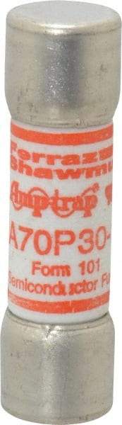 Ferraz Shawmut - 650 VDC, 700 VAC, 30 Amp, Fast-Acting Semiconductor/High Speed Fuse - Clip Mount, 50.8mm OAL, 100 at AC/DC kA Rating, 9/16" Diam - Industrial Tool & Supply