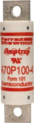 Ferraz Shawmut - 650 VDC, 700 VAC, 100 Amp, Fast-Acting Semiconductor/High Speed Fuse - Bolt-on Mount, 4-3/8" OAL, 100 at AC/DC kA Rating, 31mm Diam - Industrial Tool & Supply