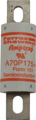 Ferraz Shawmut - 650 VDC, 700 VAC, 175 Amp, Fast-Acting Semiconductor/High Speed Fuse - Bolt-on Mount, 5-3/32" OAL, 100 at AC/DC kA Rating, 1-1/2" Diam - Industrial Tool & Supply